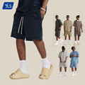 YLS 2023 Men's Casual Drawstring Shorts 100% Cotton French Terry 350G 12.3 Oz Luxury Acid Wash Custom Board Shorts Elastic Waist