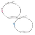 Handmade Bridesmaid Wedding Gifts 925 Sterling Silver Engraving Letter Name Bar Children Enamel Bracelet