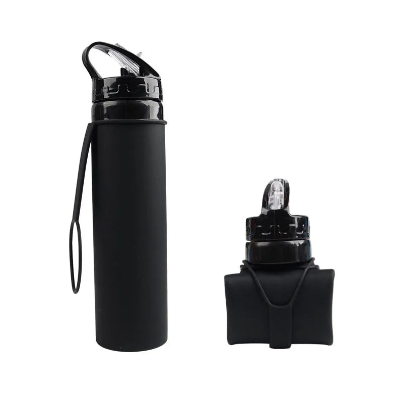 squeeze camping collapsible sport silicone water bottle outdoor