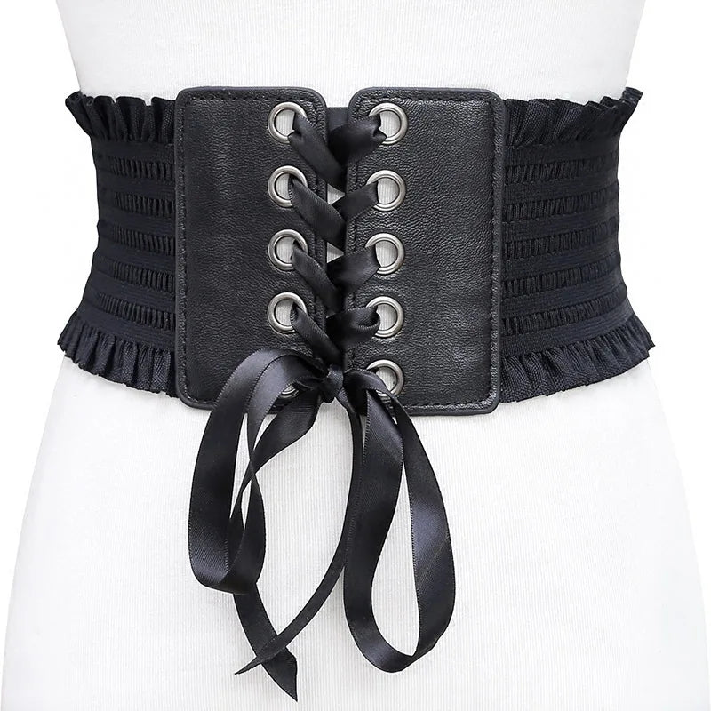 2026 New Factory Stock Women's Fashion Vintage Wide Waist Belt Cinch Belts With Interlock Buckle Elastic Stretch Belt