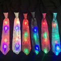 LED Sequin Flashing Neckties Bright Light up Neck Ties for Kids Adults Party Rave Festival Bar Nightclub Props