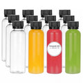 60ml Round Square Mini 2oz Juice Bottle Shot Clear Bottles Plastic Bottles for Berevage Small Juice 2oz Bottles with Black Cap