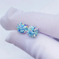 In Stock Pass Diamond Tester 925 Sterling Silver 6.5mm  8mm Size Blue Green Moissanite Loose Stud Earrings Man