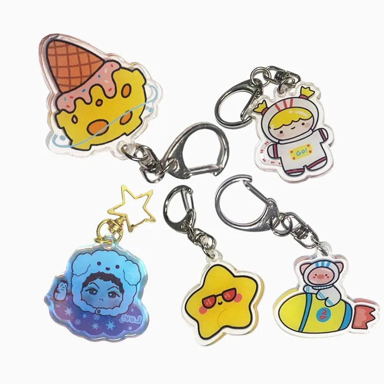 Plastic Key Chains Charm Wholesale Custom Logo Personalized Anime Acrylic Keychain for Promotional Gift