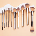 High End Professional Personalized Double End Eye Face Tool Cosmetic Brush Champagne 10pcs Original Makeup Brush Set
