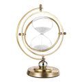 Decorative Metal Sand Timer 30 min Hourglass 60 Minutes Sand Clock Office Business Gift Souvenir Golden Rotating Hour Glass