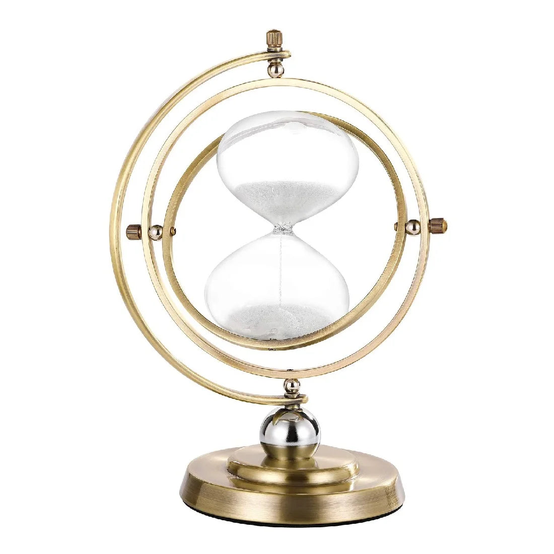 Decorative Metal Sand Timer 30 min Hourglass 60 Minutes Sand Clock Office Business Gift Souvenir Golden Rotating Hour Glass