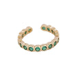 Luxury Natural Emerald Eternity Ring 18k Gold Full Band Ring Custom Birthstone Jewelry Wedding Engagement Enamel Rings