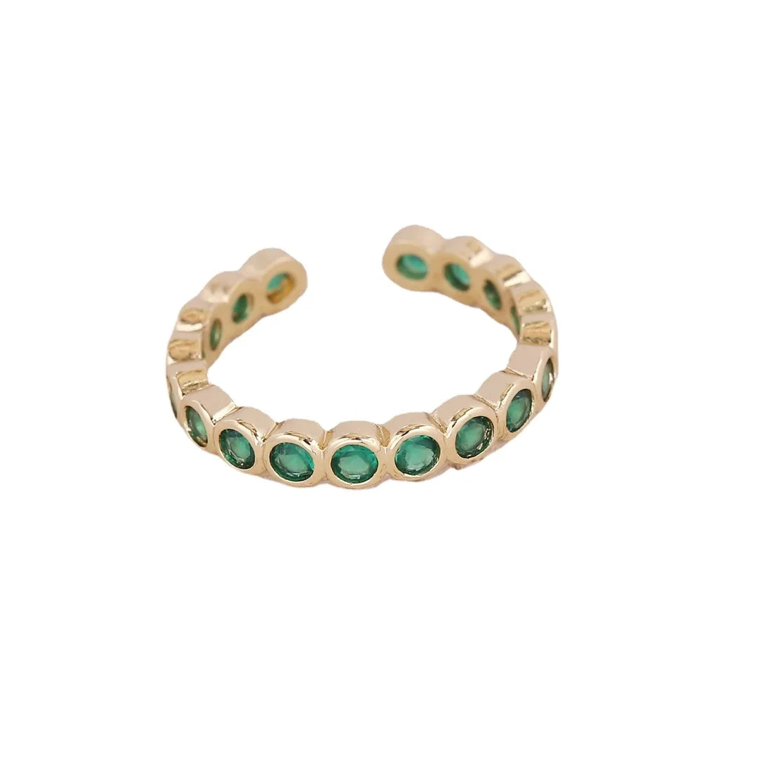 Luxury Natural Emerald Eternity Ring 18k Gold Full Band Ring Custom Birthstone Jewelry Wedding Engagement Enamel Rings
