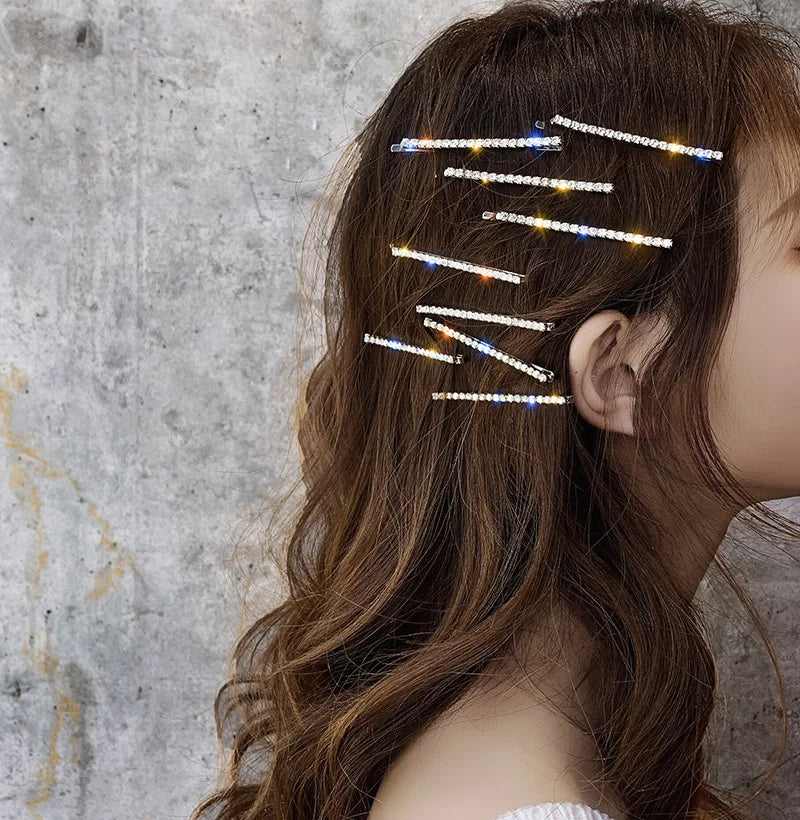 Girls Crystal Hairpin Birthday Gift Kids Silver Gold Zircon Hairpins Hair Pin Accessories Bobby Pins Rhinestone Clips for Women