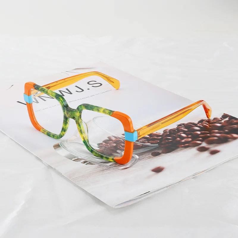 New Square Thick Acetate Optical Frames Colorful Eyeglasses Fashion Design Eye Wear