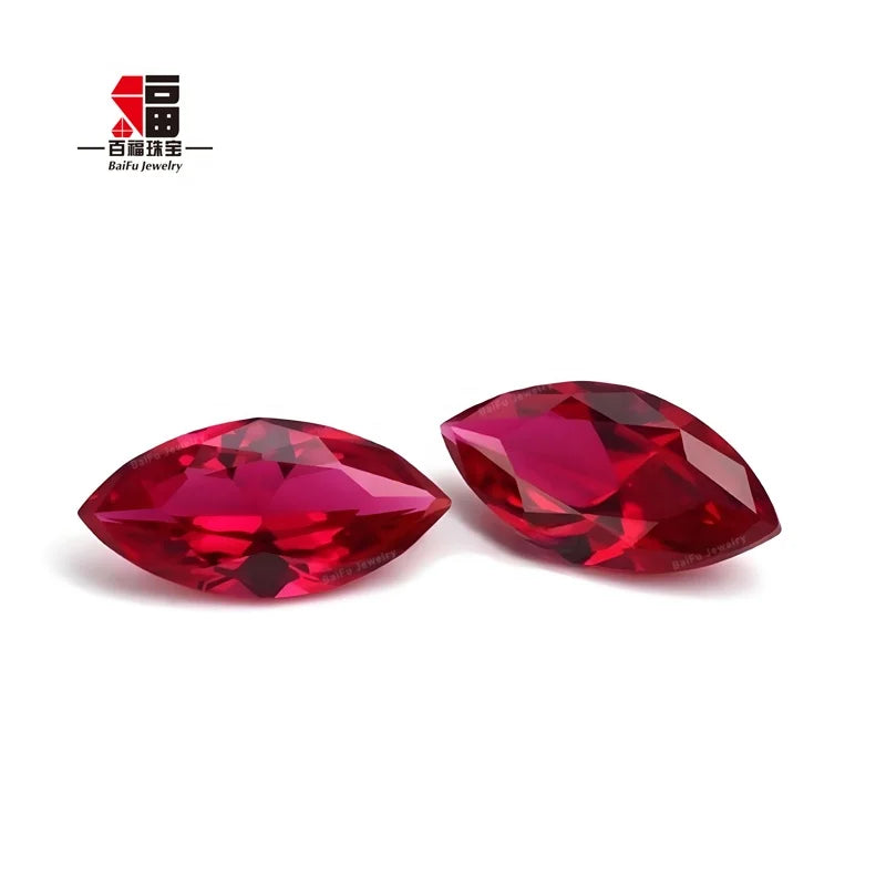 Baifu Jewelry Top Quality Synthetic Ruby 5# Marquise Corundum