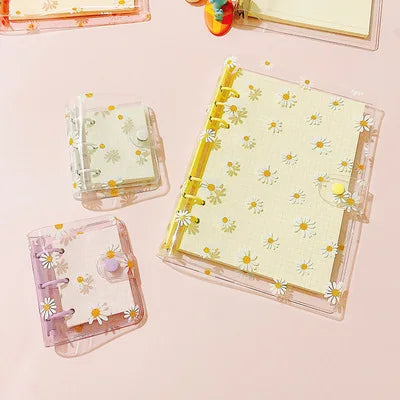 Custom Pu Leather daisy A4 A5 A6 binder ring binder notebook budget binder clip with cash envelopes