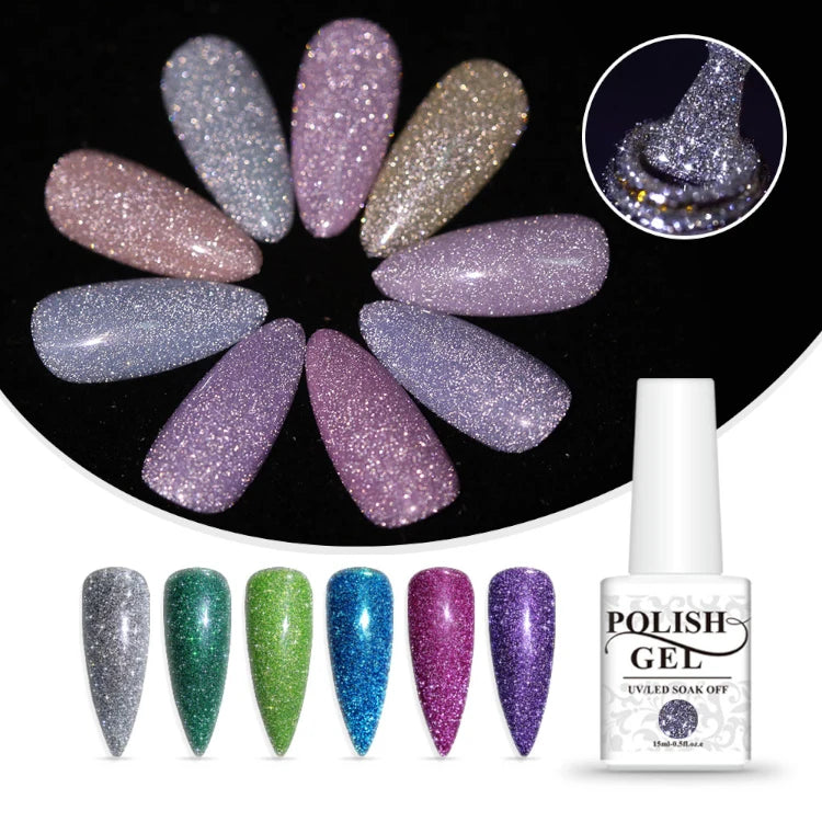 MissGel Reflective Glitter Wholesale Private Label Vegan Organic Color UV Polish Nail Gel