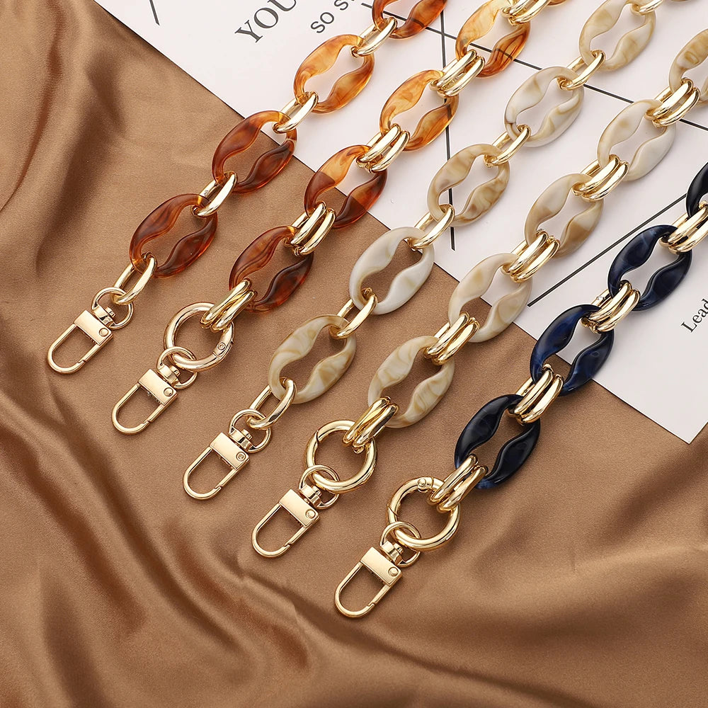 Acrylic Chain Hardware Mobile case DIY Accessories Retro Style Bag Shoulder Belt Bag Metal Chain Handbag Strap Resin Chain
