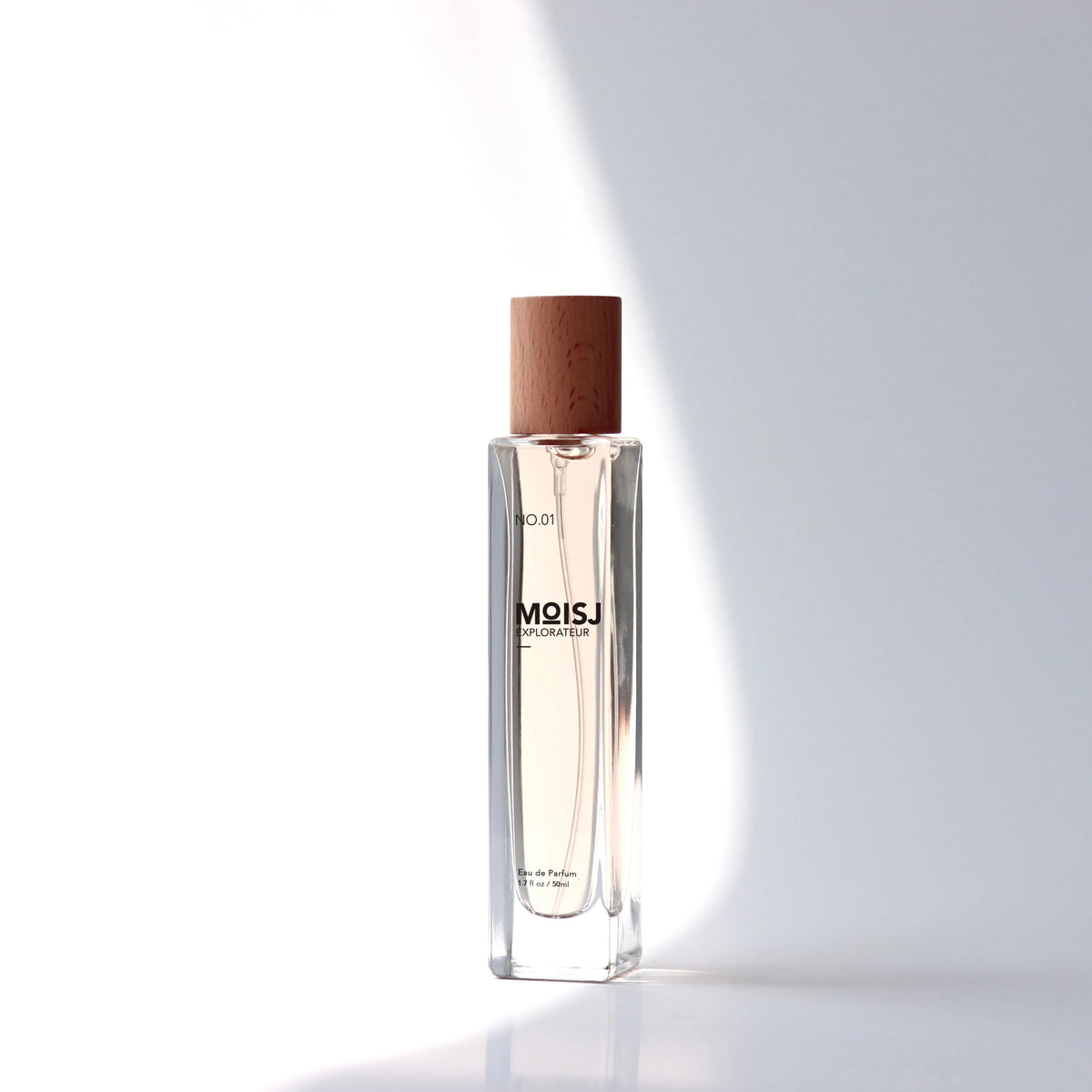 Luxury 50ml Rectangular Parfum Glass Wood Sprayer Cap Slim Spray Perfume Bottle