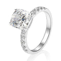 3ct Cubic Zirconia CZ Rhodium Plated Sterling Silver Engagement Rings
