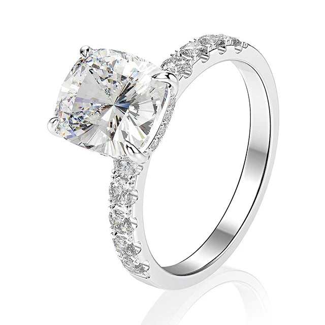 3ct Cubic Zirconia CZ Rhodium Plated Sterling Silver Engagement Rings