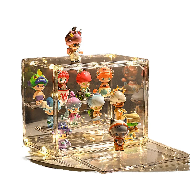 2025 New Arrival Classic Style Multifunctional Clear Storage Display Figurine Box Organization PP Injection Technique Made PP