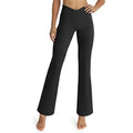 Women's Plus Size Solid Pattern Yoga Gym Leggings V Cut Waist Mini Casual Sweatpants Hip Lift Elastic Waist Closure Flared Pants