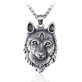 Punk Style Nordic Mythology Ice Borne Viking Wolf Animal Stainless Steel Pendant Necklace