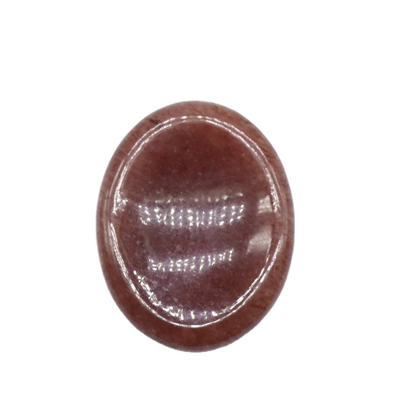 2026 Natural Crystal Gemstone Strawberry Crystal Worry Stone Colorful Massage Healing Energy Worry Stone for Thump Massage