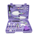 Ergonomic Handle Steel Blade Gardening Tool Set for Women 10pcs Purple Shovel Sprayer Rake with Carrying Case OEM Customizable