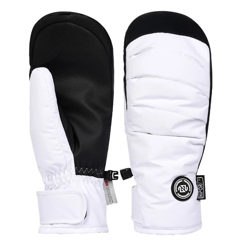 Custom Winter Insulated Snowboard Ski Gloves Touch Screen Puffer Mitten with Hydrolysis Resistant PU Polyester Material Mittens