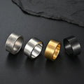 Jewelry Accessaries Ring Gold Stainless Steel Simple Wide Design Dull Polish Frosted Vintage Retro Filled Fashion for Men Trendy