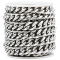 Six-Sided Stainless Steel Jewelry DIY Necklace Bracelet Coarse Abrasive Thick Chain Fashion Tagor Hop Jewelry Components