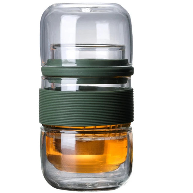 Portable Eco-Friendly Borosilicate & Silicone Travel Teapot Infuser Set Unique Chinese Style for Hot Loose Tea Coffee Drinkware