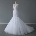 Hot Sale Elegant Sleeveless Lace Beaded Wedding Dresses Vestido De Noiva Mermaid Bridal Gown