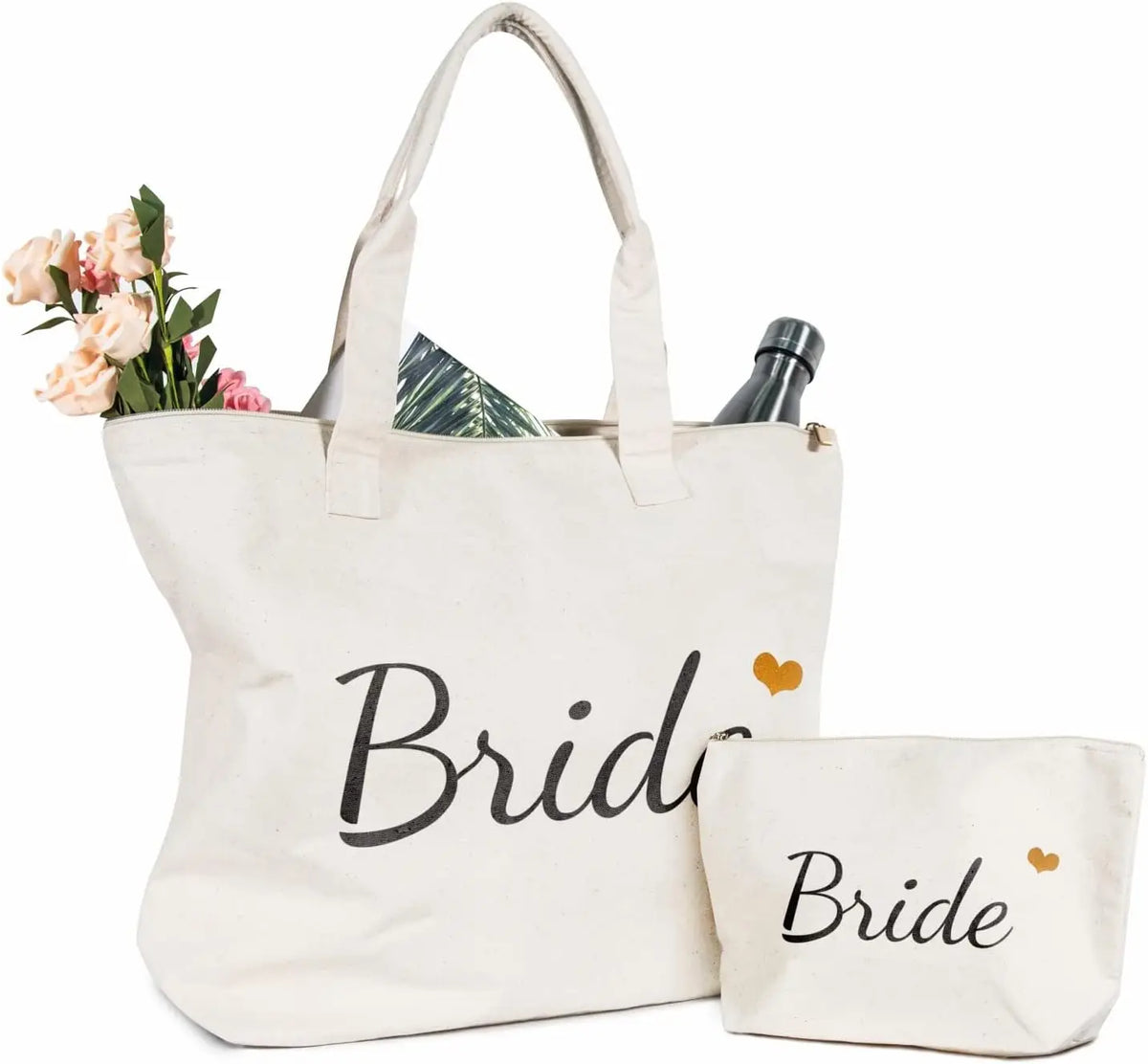 Geometric Organic Cotton Canvas Tote Bag for Bridal Shower Gifts Customizable Design Engagement Wedding Shoulder Bag Zipper