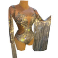 Rhinestone Sequin Party Bodysuit Sparkling Silver Fringes Women Sexy Club Bar Singer Leotard Tassel Dance Jumpsuit Stage Costume