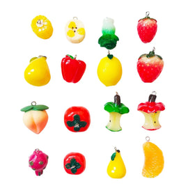 Resin Fruit Pendants Imitation Food Dangle Charms Links Lovely Hang Ornament with Metal Loop for DIY Craft Earring Bracelet