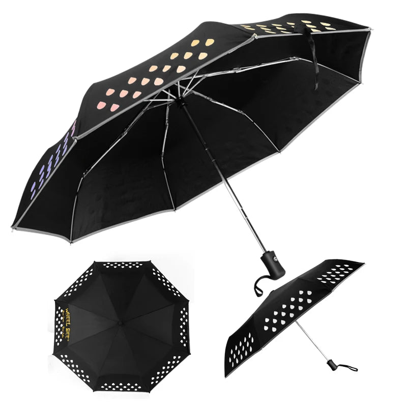 New Design Gradient 21/23/25 Inch Umbrella Automatic Open 3 Folding Compact Umbrella Mini Sunscreen Customized logo