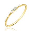 Cute Girls 3 Stone Design Wedding Rings 925 Sterling Silver Italian Ring
