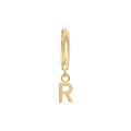 LOZRUNVE 18k Gold Plated Plain Initial Letter Drop Dangling Small Huggie Earring 925 Silver