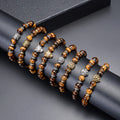 Natural Universe Gemstone tiger Eye Round Beads lion Owl Leopard Buddha Charm Bracelet Jewelry Bracelets Jewelry Wholesale