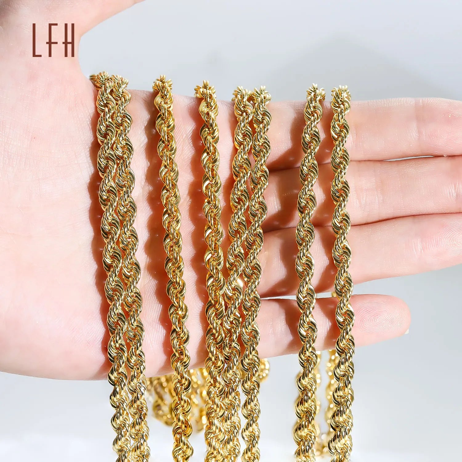 Wholesale Au750 Gold 18k Real Bulk Rope Chains 18k Pure Gold Jewelry Yellow Gold Necklace Jewelry Oro 18k Original Gold 18k