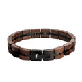 Unique Funny Gift Adjustable Wood Links Engraved Logo Unisex 316L Stainless Steel Natural Handmade Wooden Bracelets