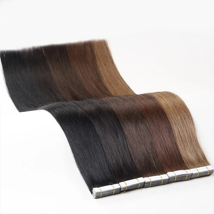 Wholesale Bone Straight Tape Hair Real Cuticle Aligned Virgin Hair Vendors Raw Brazilian Tape in Hair Extensions Remy