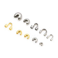 Wholesale Stainless Steel 18K Gold U Shape Wire Guard Loops Crimp Bead Covers Open Crimp Beads Covers for DIY Jewelry Makings