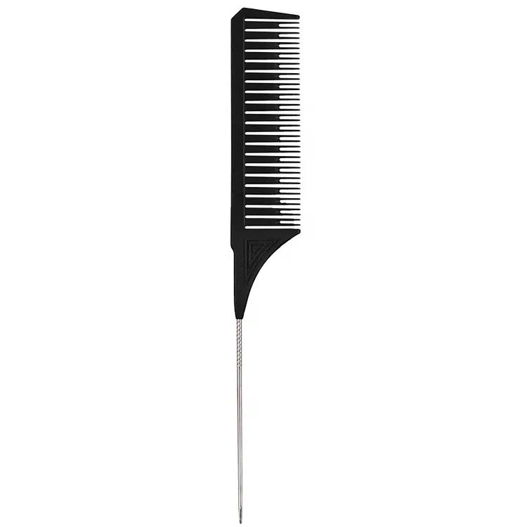Rat Tail Comb Steel Pin Rat Tail Parting Combs Carbon Fiber Heat Resistant Pintail Combs for Hair