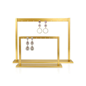 High Grade Full Golden Metal Earrings Display Stands for Jewelry showcase