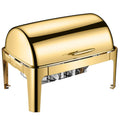 Rectangular Luxury Gold and Silver Decorative Chaffing Dishes Hotel 9L Large Roll Top Stainless Steel Chafing Dish Buffet Set
