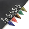 Fashion Natural Stone Gemstone Jewelry Moon Spirit Pendulum Pyramid Pendant Necklace Crystal Amethyst White Crystal Pendant