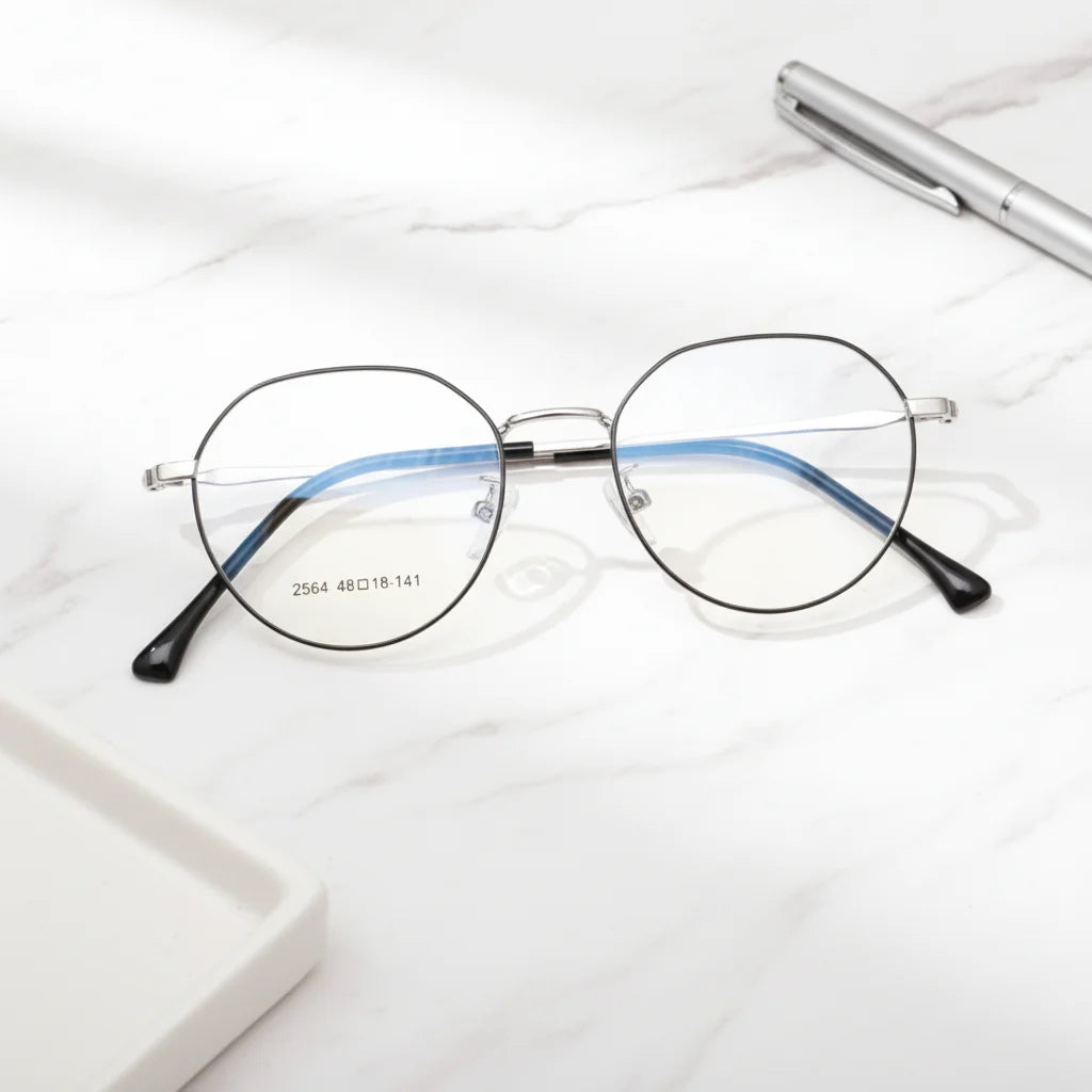 Multi Color Designer Thin Classic Vintage Retro Round Titanium Eyeglass Frame