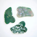 2026 Crystal Crafts Private label Gua Sha beauty Natural Moss Agate Stone for Face to Lift Decrease Puffiness and Tighten