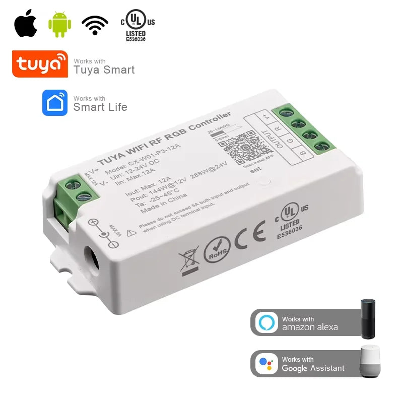 SXZM Smart Zigbee Dimmer Tuya Remote App Control with CCT RGB RGBW 5V-24V 6A/CH Alexa Voice Controller for Home Smart Life